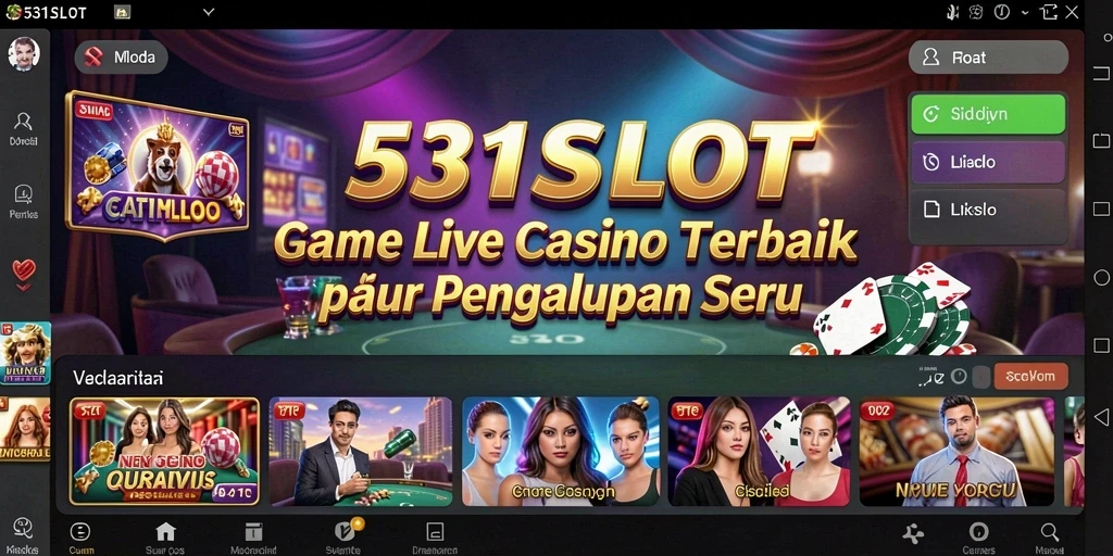 Tampilan gameplay Live Casino yang mendebarkan di 531SLOT.