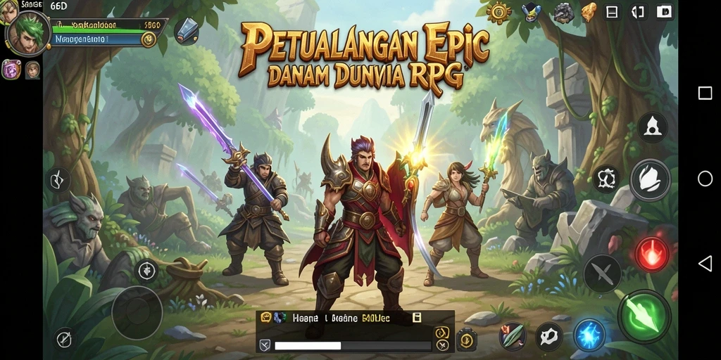 Tangkapan layar gameplay menunjukkan penjelajahan dunia yang fantastis.
