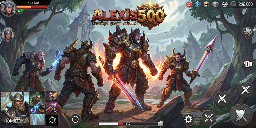 Tampilan gameplay yang mendebarkan dalam ALEXIS500.