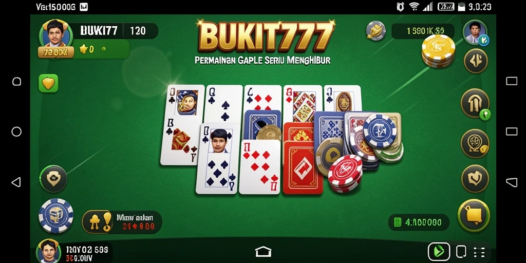 Screenshot BUKIT777 menampilkan gameplay Gaple yang seru dan interaktif.