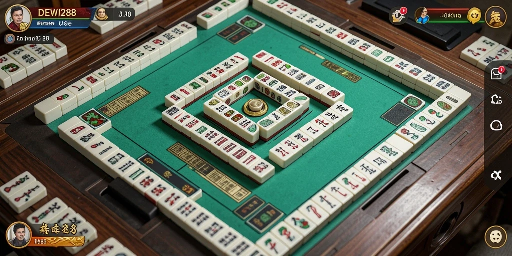 Screenshot gameplay DEWI288 yang menampilkan aksi seru Mahjong.