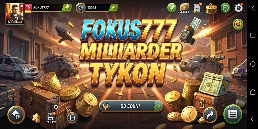 Menampilkan gameplay seru dalam FOKUS777 di dunia Tycoon.