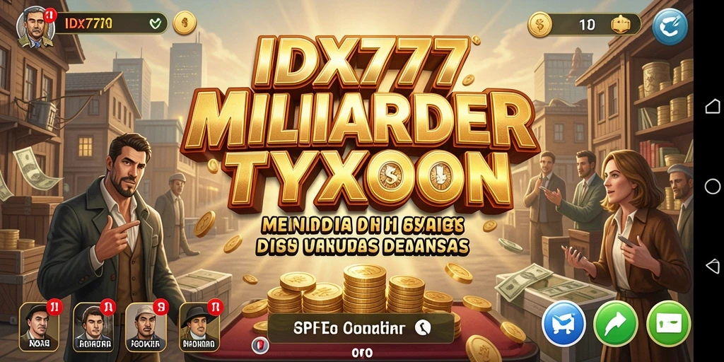 Tampilan gameplay <strong>IDX777</strong> menampilkan pengelolaan bisnis yang seru dan interaksi sosial.