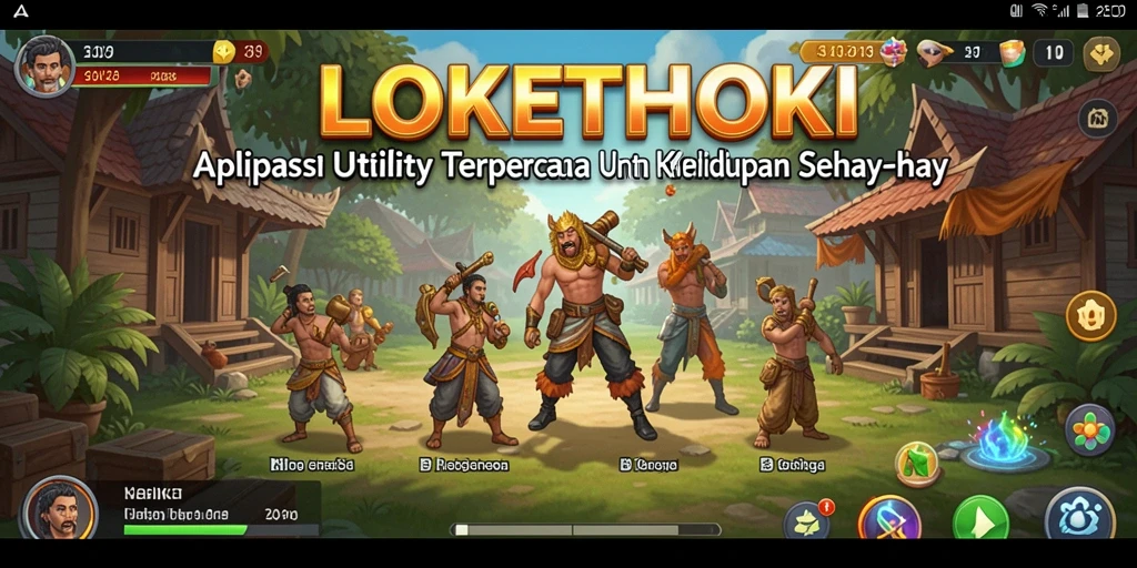Tampilan utama aplikasi LOKETHOKI yang menampilkan fitur utilitas.