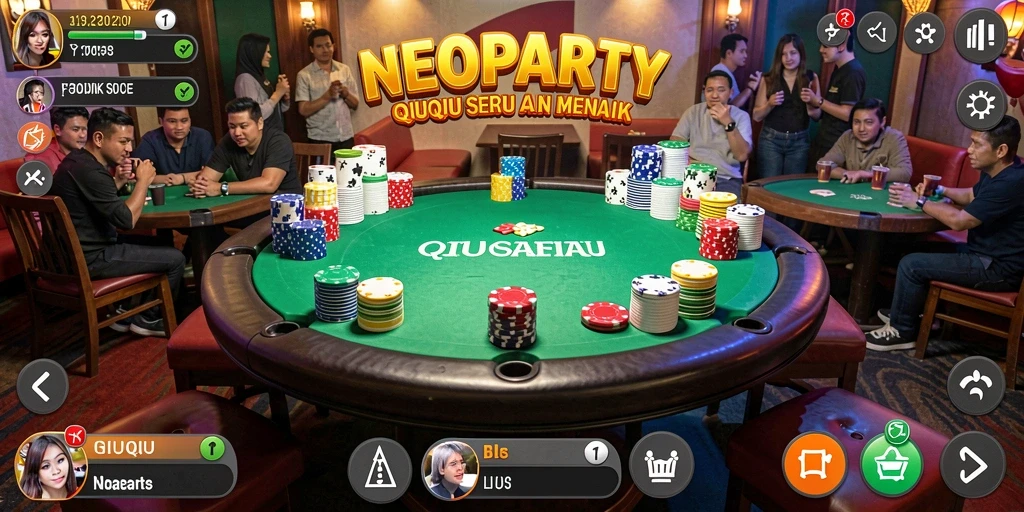 Gameplay QiuQiu yang seru dan interaktif di NEOPARTY.