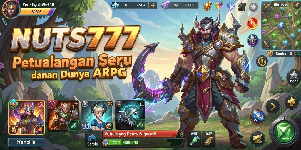 Tangkapan layar menunjukkan aksi mendebarkan dalam NUTS777 ARPG.