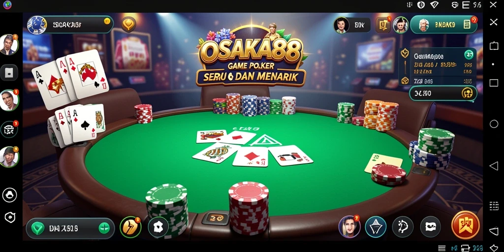 Screenshot OSAKA88 menampilkan keseruan permainan Poker yang intens.