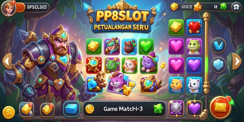 Gameplay seru dengan tantangan mencocokkan simbol di PP8SLOT.