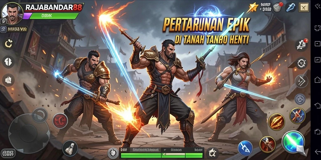 Tampilan seru dari gameplay Fighting di RAJABANDAR88.