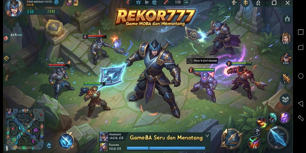 Gambaran gameplay seru dalam REKOR777 dengan aksi MOBA yang intens.
