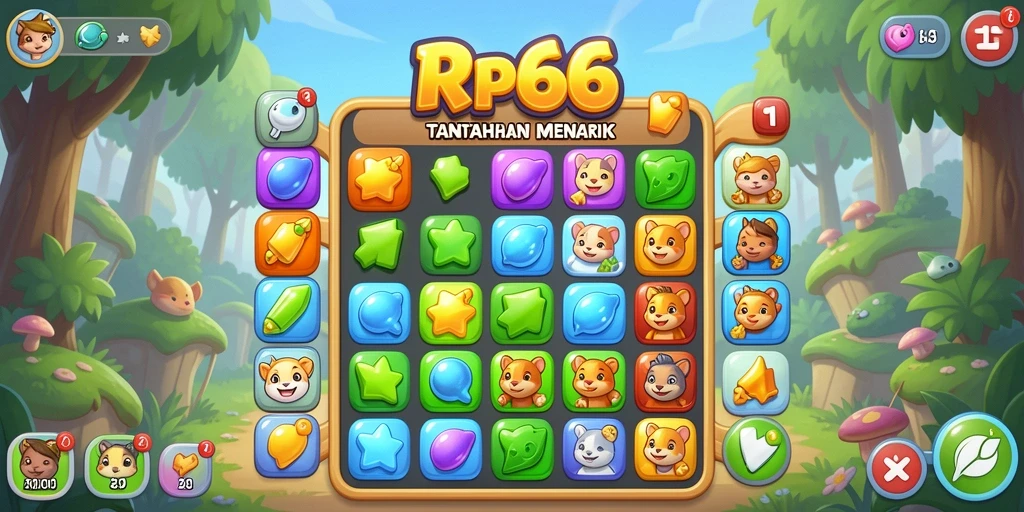 Tangkapan layar gameplay RP66 dengan aksi Match-3 yang mendebarkan.