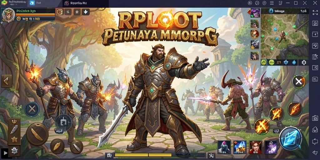 Screenshot tindakan epik dalam permainan MMORPG RPLOOT.