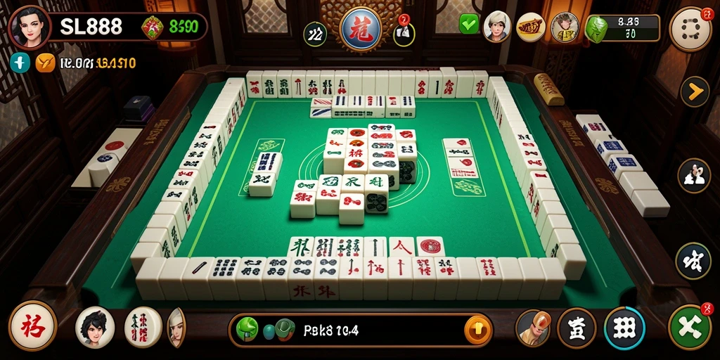 Screenshot gameplay SL888 menampilkan aksi seru permainan Mahjong.