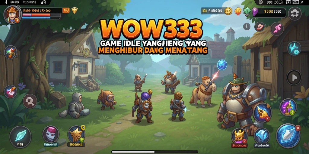 Tampilan dinamis gameplay WOW33 dalam genre Idle.